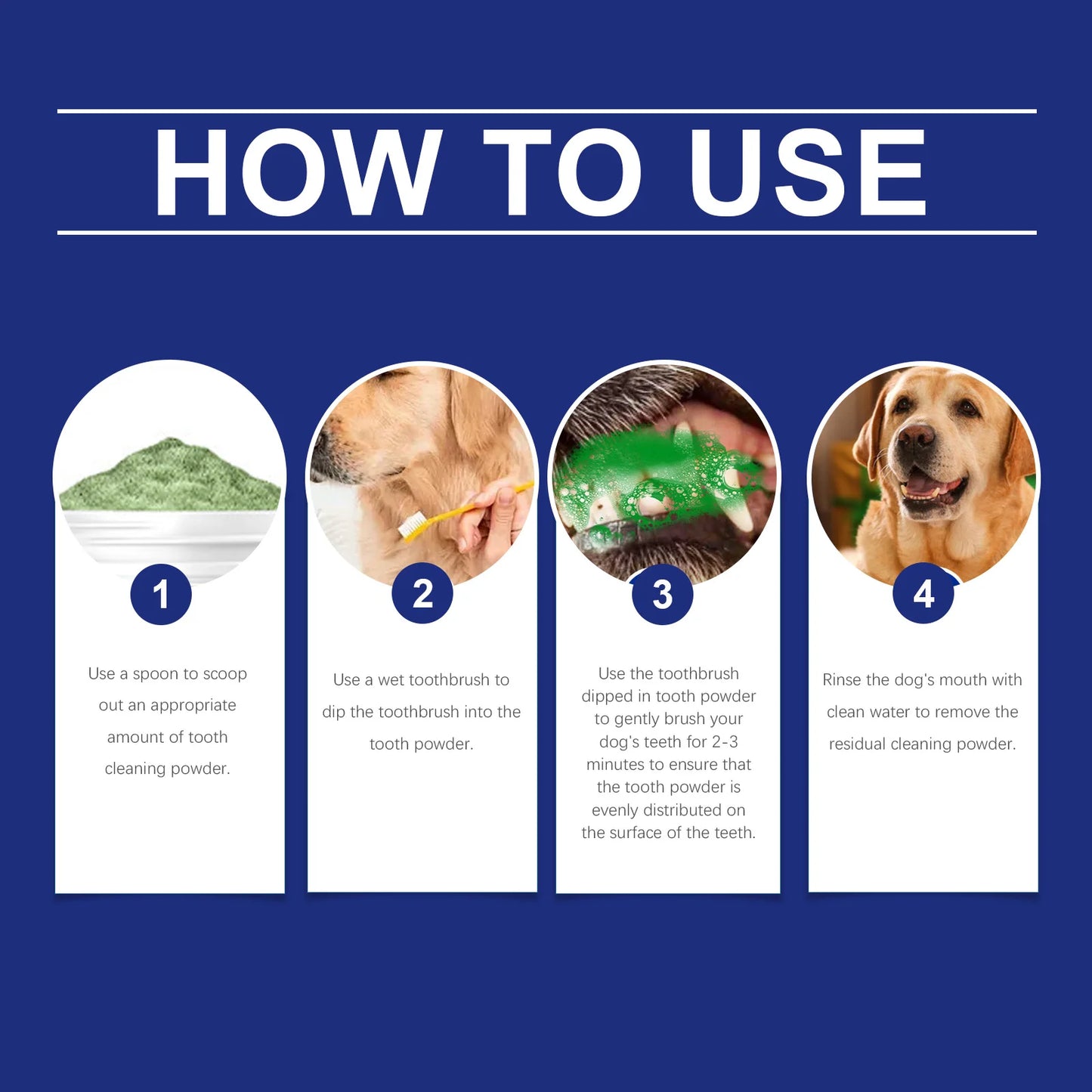Pet Teeth Cleaning Powder for Dog and Cat Teeth Cleansing Remove Tartar Odor Reduce Bad Breath Keep Fresh Pet Dental Care 40g