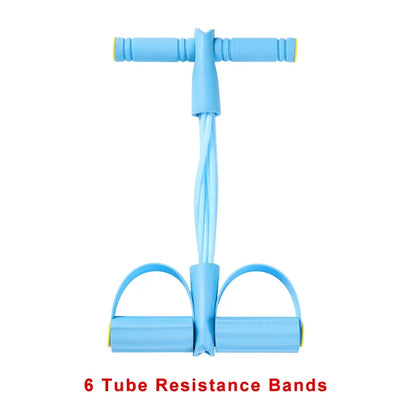 4/6-Tube Tensioner Multi-Functional Household Fitness Yoga Abdominal Strengthening Elastic Band Tension Rope Sit-Up Assistive