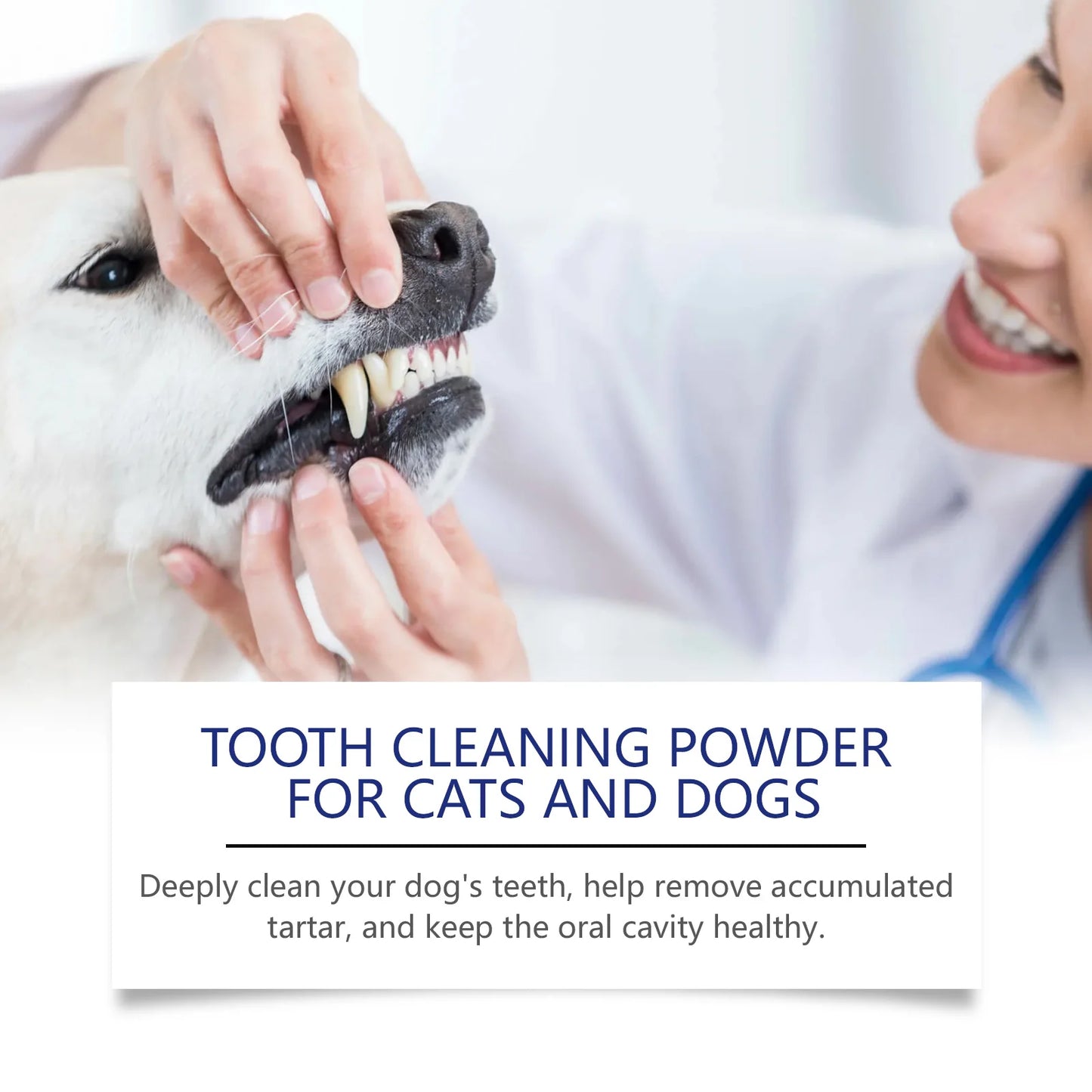 Pet Teeth Cleaning Powder for Dog and Cat Teeth Cleansing Remove Tartar Odor Reduce Bad Breath Keep Fresh Pet Dental Care 40g