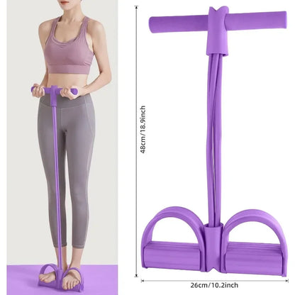 4/6-Tube Tensioner Multi-Functional Household Fitness Yoga Abdominal Strengthening Elastic Band Tension Rope Sit-Up Assistive