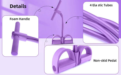 4/6-Tube Tensioner Multi-Functional Household Fitness Yoga Abdominal Strengthening Elastic Band Tension Rope Sit-Up Assistive