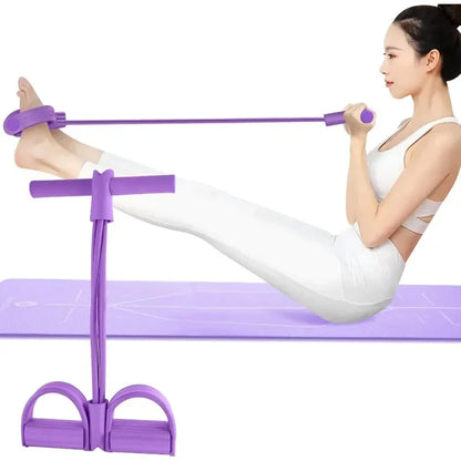 4/6-Tube Tensioner Multi-Functional Household Fitness Yoga Abdominal Strengthening Elastic Band Tension Rope Sit-Up Assistive