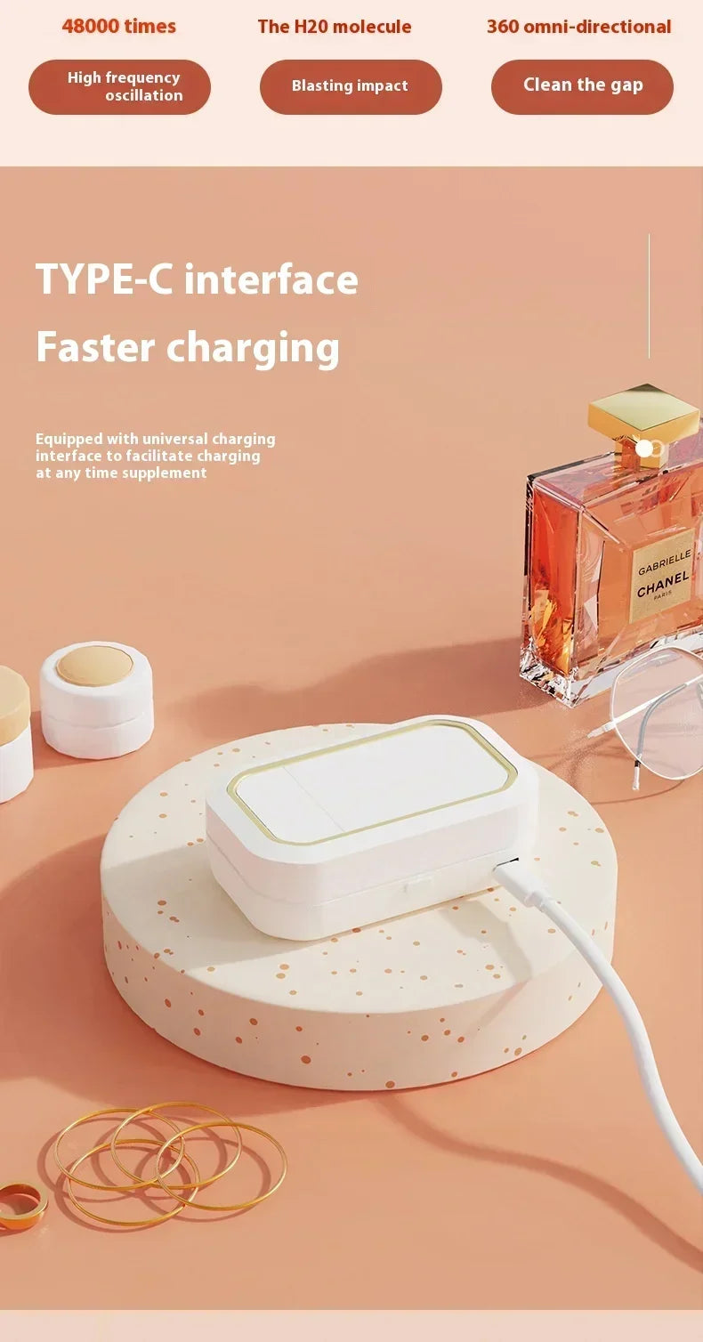 Hot Sale Contact Lens Cleaner One-click on Automatic High-frequency Vibration Ultrasonic Contact Lenses Deep Cleaning Instrument