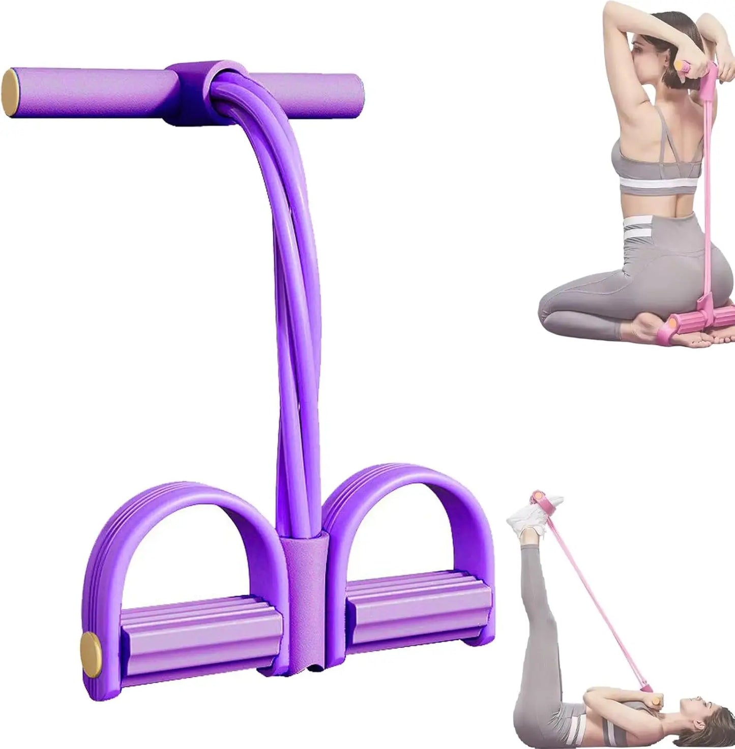 4/6-Tube Tensioner Multi-Functional Household Fitness Yoga Abdominal Strengthening Elastic Band Tension Rope Sit-Up Assistive