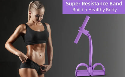 4/6-Tube Tensioner Multi-Functional Household Fitness Yoga Abdominal Strengthening Elastic Band Tension Rope Sit-Up Assistive