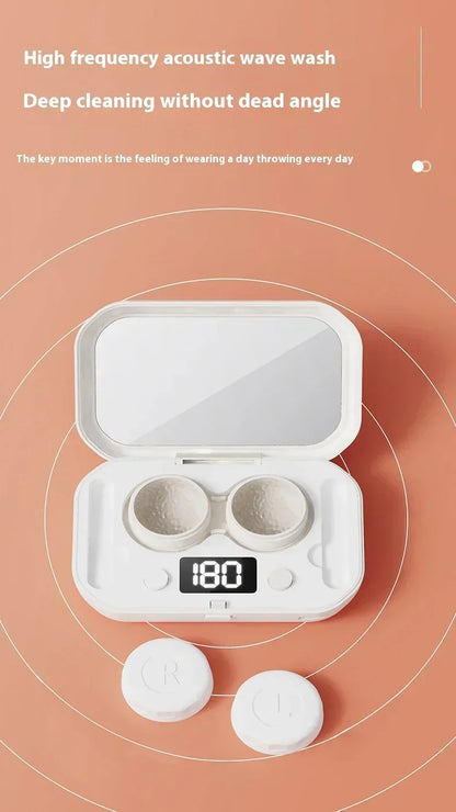 Hot Sale Contact Lens Cleaner One-click on Automatic High-frequency Vibration Ultrasonic Contact Lenses Deep Cleaning Instrument