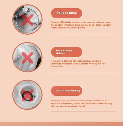 Hot Sale Contact Lens Cleaner One-click on Automatic High-frequency Vibration Ultrasonic Contact Lenses Deep Cleaning Instrument