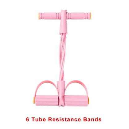 4/6-Tube Tensioner Multi-Functional Household Fitness Yoga Abdominal Strengthening Elastic Band Tension Rope Sit-Up Assistive