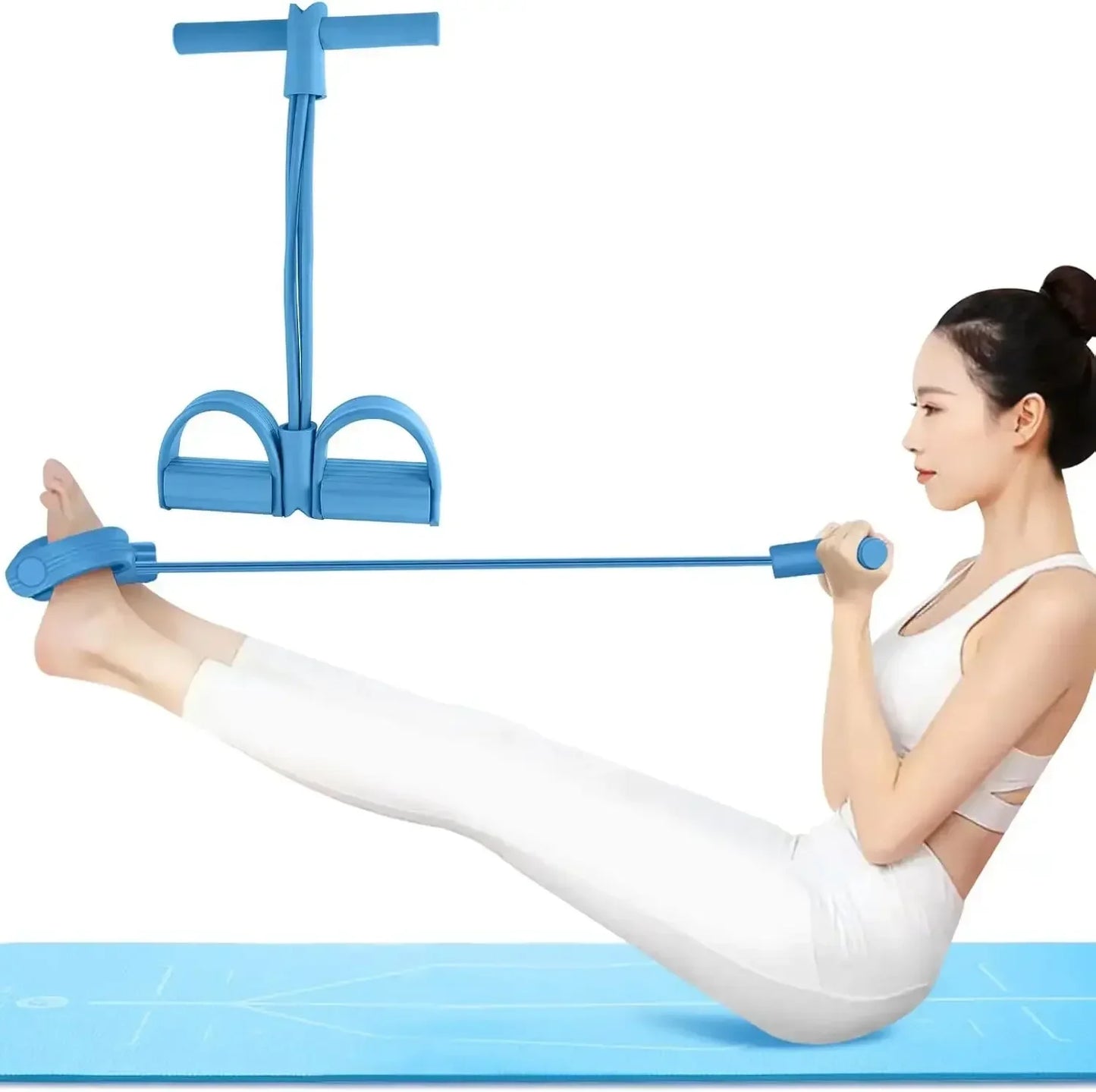 4/6-Tube Tensioner Multi-Functional Household Fitness Yoga Abdominal Strengthening Elastic Band Tension Rope Sit-Up Assistive