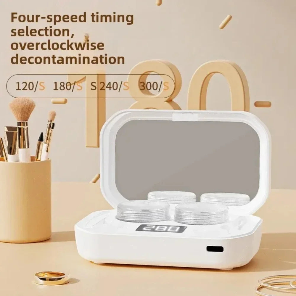 Hot Sale Contact Lens Cleaner One-click on Automatic High-frequency Vibration Ultrasonic Contact Lenses Deep Cleaning Instrument